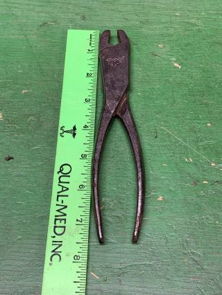 Vintage Utica No.  1 - 7 Battery Pliers Made In Usa 7 1/2 "