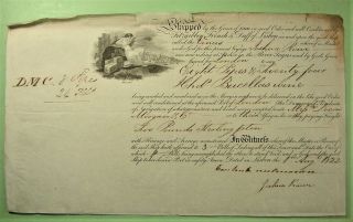 Bill Of Lading 1822 Bound From River Tagus (portugal) To London.  Exception Vign