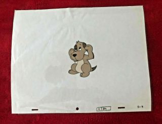 Animation Cel Of Cartoon Dog And Matching Line Drawing By Contract Animator