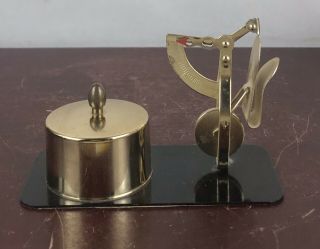 Small Vintage Letter Scale With Holder For Roll Of Postage Stamps