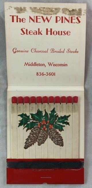 Vintage 11 Strike Giant Feature Matchbook Pines Steak House Middleton Wisconsin