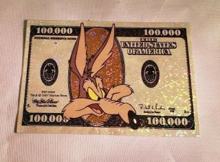 Vintage Looney Tunes Money Sticker Wile E Coyote 1997