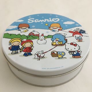 Sanrio Hello Kitty & Friends Tin Holiday Snow Empty Cookie Japan 6.  5 X 1.  75 Inch