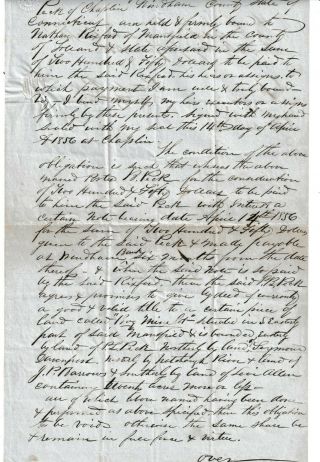 Windham County,  Ct - 1850s Document