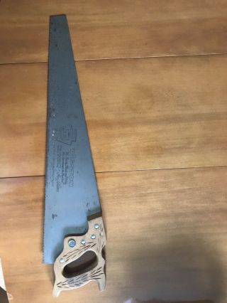 Vintage Henry Disston Hand Saw D - 23 8 Point 26 Inch