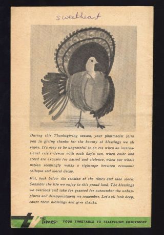 1966 THANKSGIVING TV TIMES GUIDE BRENDA SCOTT THE ROAD WEST Haley Mills 2