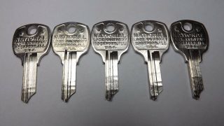 5 Nos National Lock Oem Key Blanks 68 - 680 Np Cabinets Vending Machines Locksmith