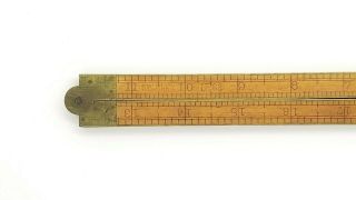 Stanley Rule And Level Company No 62 Folding Boxwood Brass Ruler - 24 "