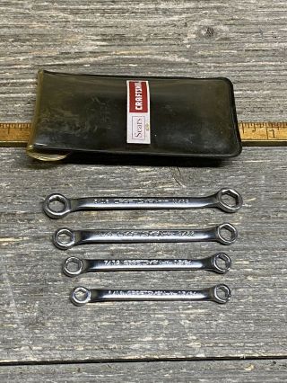 Vintage Craftsman 4 Piece Midget Box End Wrench Set With Case