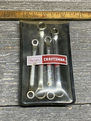Vintage Craftsman 4 Piece Midget Box End Wrench Set With Case 2