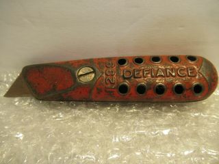 Cast Iron Utility Knife Vintage Defiance 1299 Cutting Tool Old Box Cutter