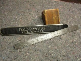 Vintage Machinists Steel Ruler/the L.  S.  Starrett Co.  /no.  320,  Tempered No.  10/sheath
