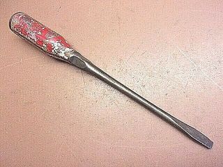 Vintage Unbranded 10 1/2 " Perfect Handle Style Flathead Screwdriver W/5/16 " Tip