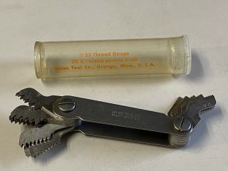 Vintage Union Tool Co.  Screw Thread Gage Tool Orange Ma Usa 52 Thread Gauge
