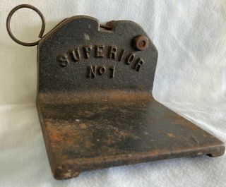 Antique Cast Iron Superior No.  1 Tool W.  S.  & S.  Co.  Springfield,  Ma.  (leather?)