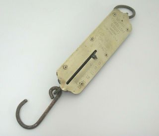 Vintage John Chatillon & Sons Hanging Pull Scale Brass Face 25 York