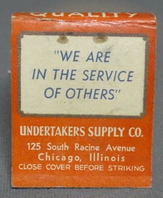 Feature Matchbook Undertakers Supply Co.  Chicago IL Embalming Fluid bottle match 3
