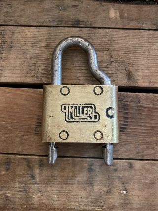 Vintage Miller Brass Bicycle Lock Padlock (no Key)
