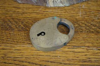 Antique S B & Co.  Brass Bronze Padlock - No Key - 2 1/2 " Long