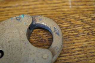 Antique S B & Co.  Brass Bronze Padlock - No Key - 2 1/2 