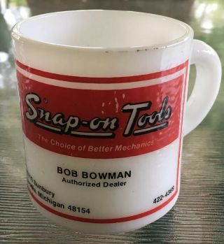 Snap - On Tools Dealer Advertising Coffee Mug Bob Bowman Livonia Mi