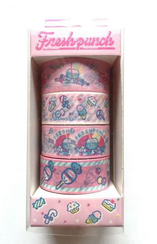 Cute Sanrio Fresh Punch Washi Masking Tape 4 Sweets Candy Ice Cream Juice Japan