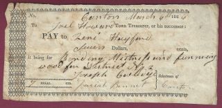 Canton,  Maine,  Pay Order Dated March 6,  1826