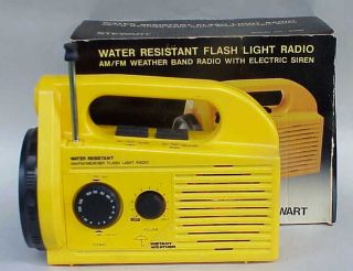 Vintage Stewart Am Fm Weather Radio Road Hazard Flashlight Siren Water Resistant
