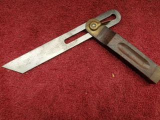 Antique Stanley Sweetheart No.  25 8 " Sliding T Bevel Square Rosewood Brass