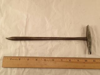 Antique Lancaster,  Pa,  Blacksmith Made Long Cross Pein Hammer W/ Nail Puller