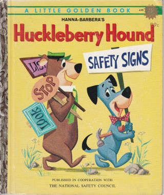 1961 " Huckleberry Hound " Little Golden Book " A " 1st Printing Hanna - Barbera Tv