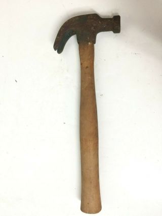 Vintage Small Claw Hammer Wood Handle Tool 13oz Total Display Crafting Wood