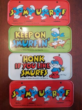 Smurf License Plate Set Of 4