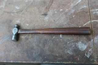 Vinatge Plumb Ball Pein Hammer,  4 Oz. ,  Old Logo,  Machinist Wood Handle