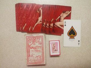 Vintage 1977 Gaiety " 54 Models " Colour Playing Cards 202a Deck,  Mini Deck Extra