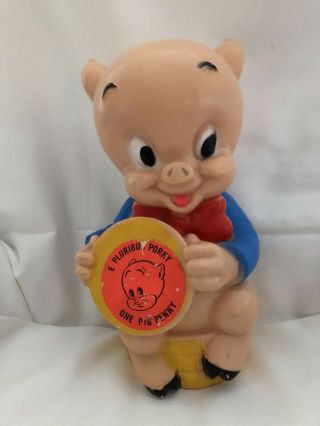 Vintage 1972 Porky Pig 12”x6” Warner Bros Coin Bank