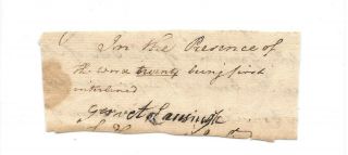 York Political Leader & Member Of Congress Gerrit Lansing Autograph Ca 1820