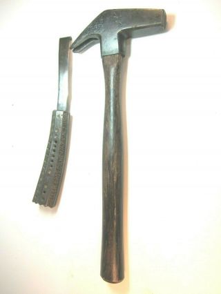 Vintage antique Heller Bros.  farrier hammer and hoof knife. 2
