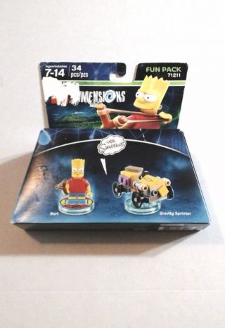 Bart Simpson With Car Lego Dimensions The Simpsons Set Video Game Figure -
