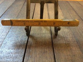 Vintage Advertising Wood Folding Ruler Yardstick 36 In - Compliments Mansure Co