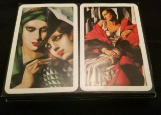 Double Deck Playing Cards By Piatnik Lempicka Art " Together " In Case