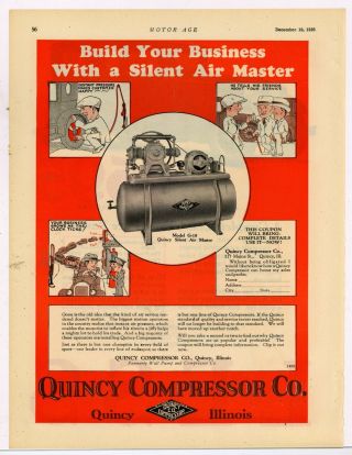 1925 Quincy Compressor Co.  Ad: Model G - 18 Silent Air Master,  Quincy,  Illinois