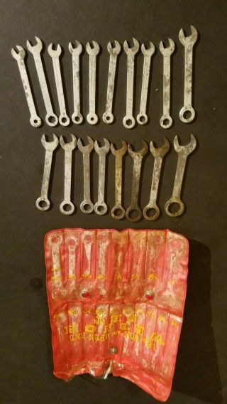 Vintage 18 Piece Box,  Open End Combination Ignition Wrench Set Made In Japan