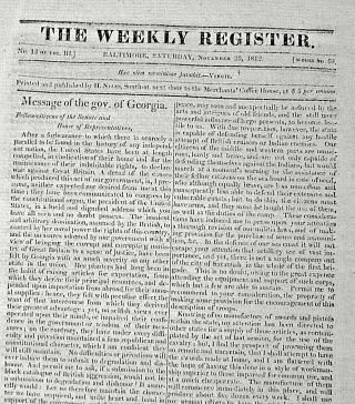 Northern Army - The Men Of York - Indian War - Naval Reports 1812 Newspaper