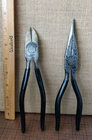 Vintage Craftsman - Vintag Needle Nose Pliers & Diagonal Cutters Usa - C Series