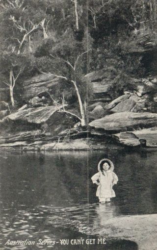 Vintage Young Girl In A River You Can 