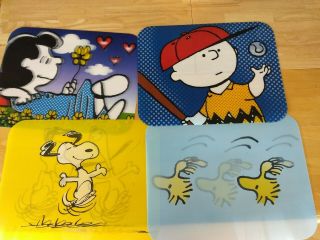 Peanuts Snoopy,  Charlie Brown,  Lucy,  Woodstock Set Of 4 Holographic Placemats