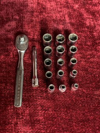 Vintage Craftsman ¼” Socket Set With Ratchet And Extensions