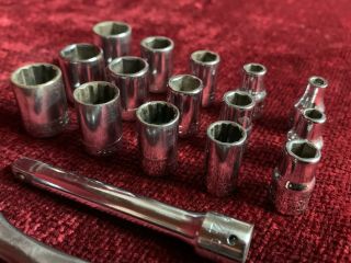 Vintage Craftsman ¼” Socket Set with Ratchet and Extensions 3
