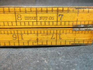 UPSON NUT Co.  24 Inch Folding Wood & Brass Ruler 84 Circa 1922 3
